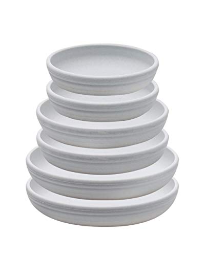 SAROSORA Round Plastic Plant Saucer Drip Tray Set of 6 for Indoor O...