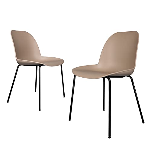 OIKITURE Dining Chair Set of 2 - Modern Dinner Chairs Metal Legs fo...