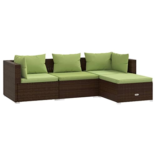 vidaXL Garden Lounge Set 4 Piece with Cushions Outdoor Patio Backya...