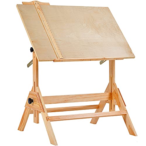 MEEDEN Solid Wood Drafting Table, Artist Drawing Desk, Writing Desk...