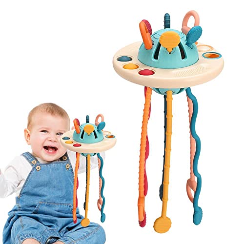 Montessori Toys for Babies,UFO Shape Colorful Pull String Interacti...