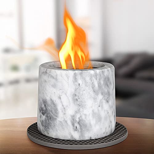 Tabletop Fire Pit Portable Indoor Outdoor Marble Fireplace Fire Pit...