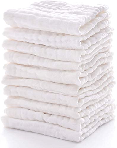 Baby Muslin Washcloths- Natural Muslin Cotton Baby Wipes - Soft New...