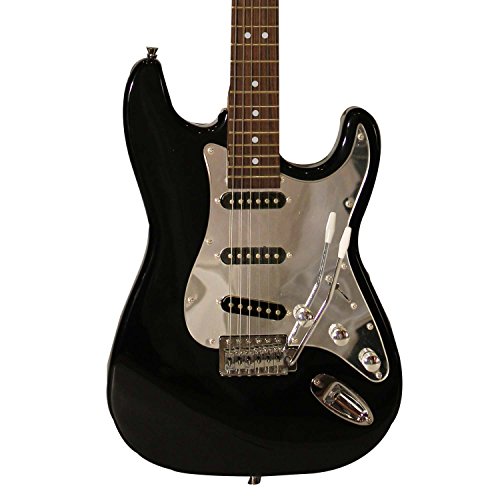 Sawtooth ST-ES-BKC Black Electric Guitar with Chrome Pickguard...