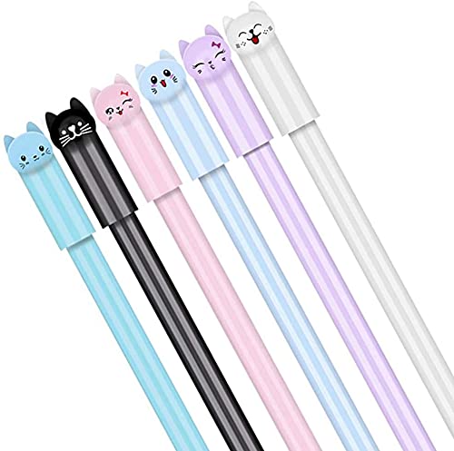 Black Ink Gel Pens, 15 Pack Cute Pens Japanese Kawaii Cat Gel Pens,...