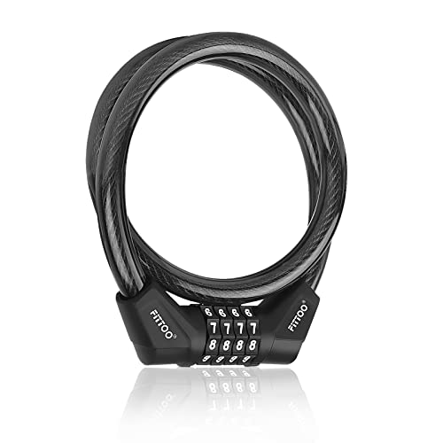 FITTOO Cable Lock 65CM, Bike Bicycle Lock, Combination Safety Code ...