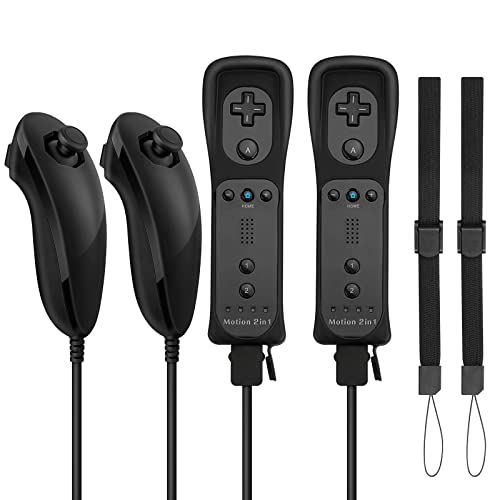 2 Pack FISUPER Remote Controller with Motion Plus for Wii WII U, 2...