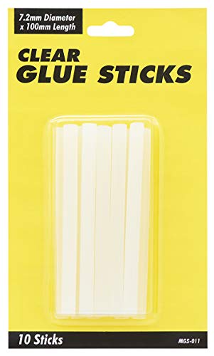 UHU Glue Clear Hot Melt Sticks 7.2mm, Card of 10 Sticks, (85-010101...