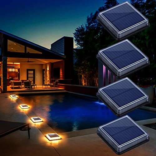 Lacasa Solar Deck Lights, 4 Pack Outdoor Waterproof Solar Step Ligh...