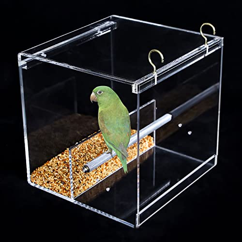 Acrylic Automatic Bird Feeder Bird Cage No Mess Bird Cage Pet Feede...