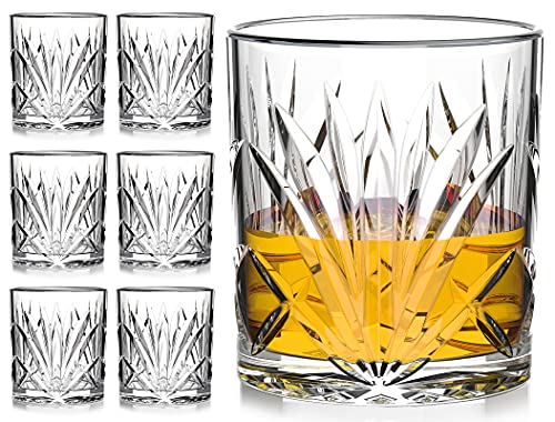 Whisky Glasses Tumbler Set of 6, 10oz Old Fashioned Glass Rocks Gla...