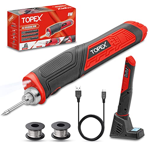 TOPEX 4V Max Cordless Soldering Iron with Rechargeable Lithium-Ion ...
