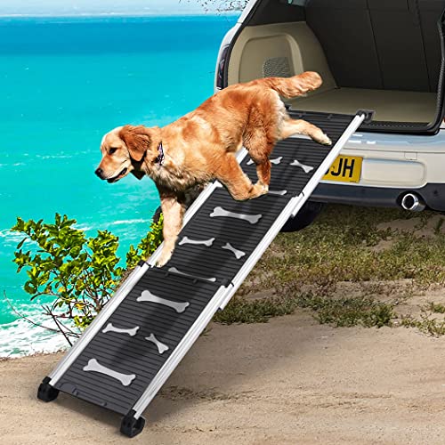 PaWz Dog Ramp Stairs for Car Foldable Portable Aluminum Non-Slip Su...
