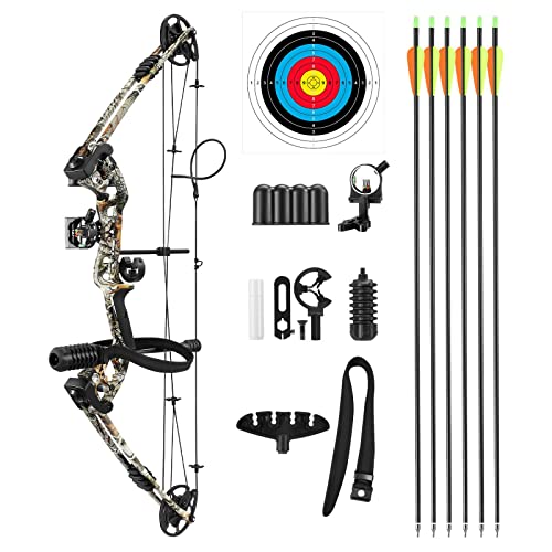 20-55lbs Compound Bow Arrow Set Archery Bow Kit Hunting Target Shoo...