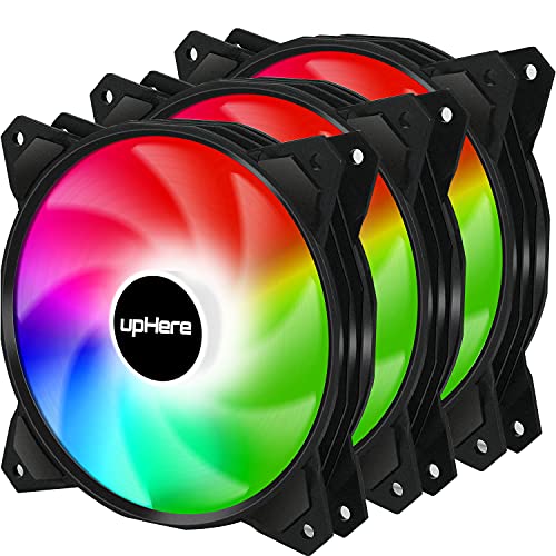 upHere 120mm PWM Rainbow LED Silent Fan for Computer Cases,CPU Cool...