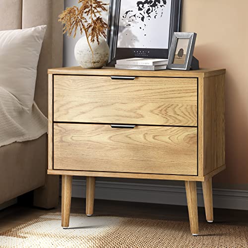 Oikiture Bedside Tables 2 Drawers Side Tables Organiser Tall Nights...