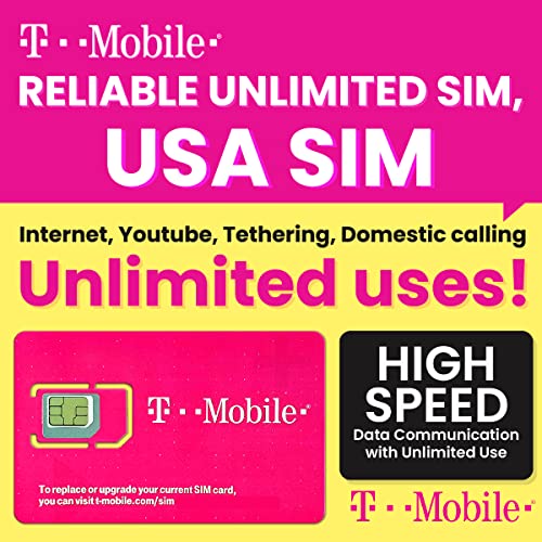T-Mobile Prepaid USA SIM Card | Unlimited 5G Data Calls Texts (30 D...