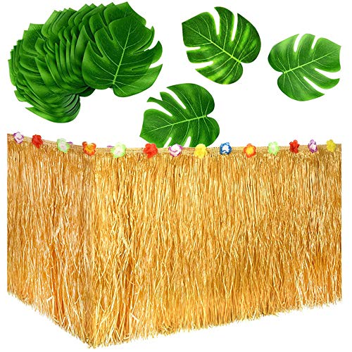 Jackcell Luau Grass Table Skirt 9ft for Hawaiian Party, Moana Theme...